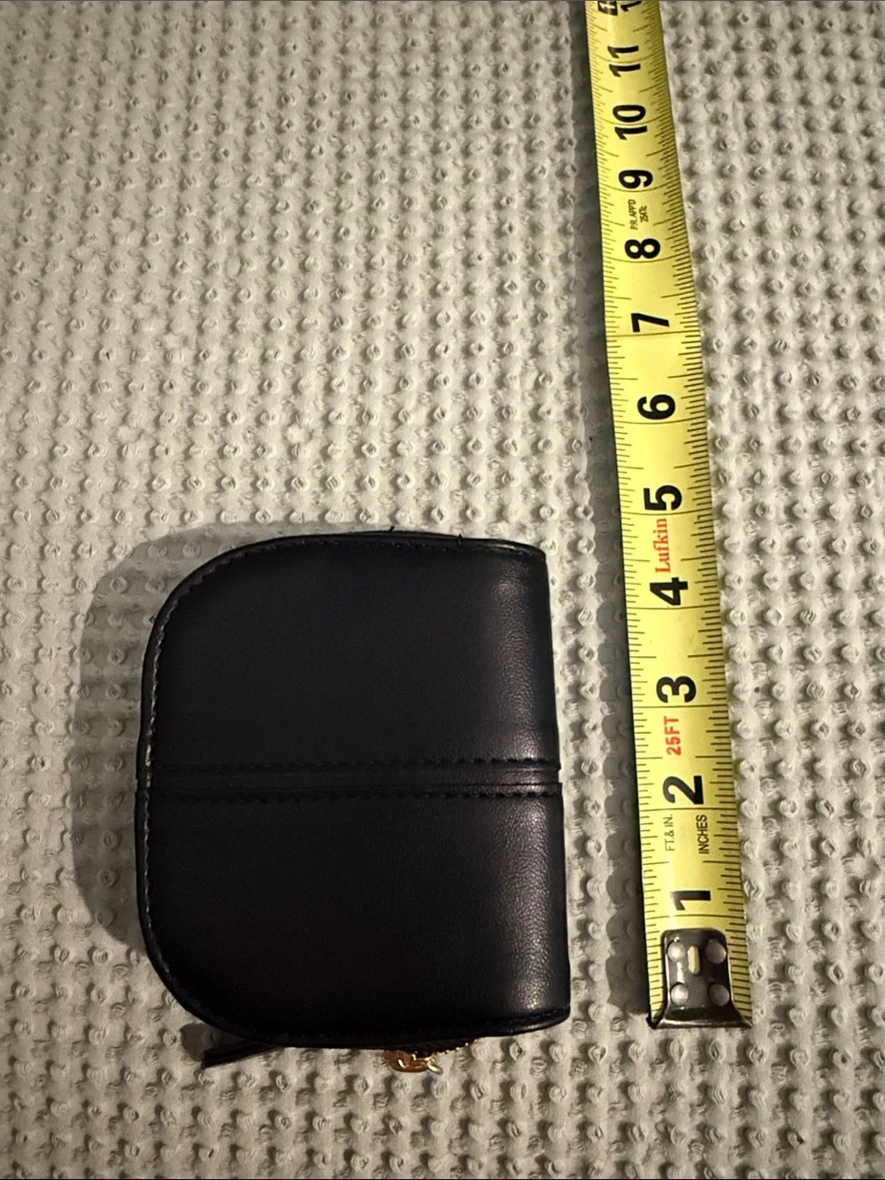 Black Leather Zip Coin Pouch Wallet - Men Bags